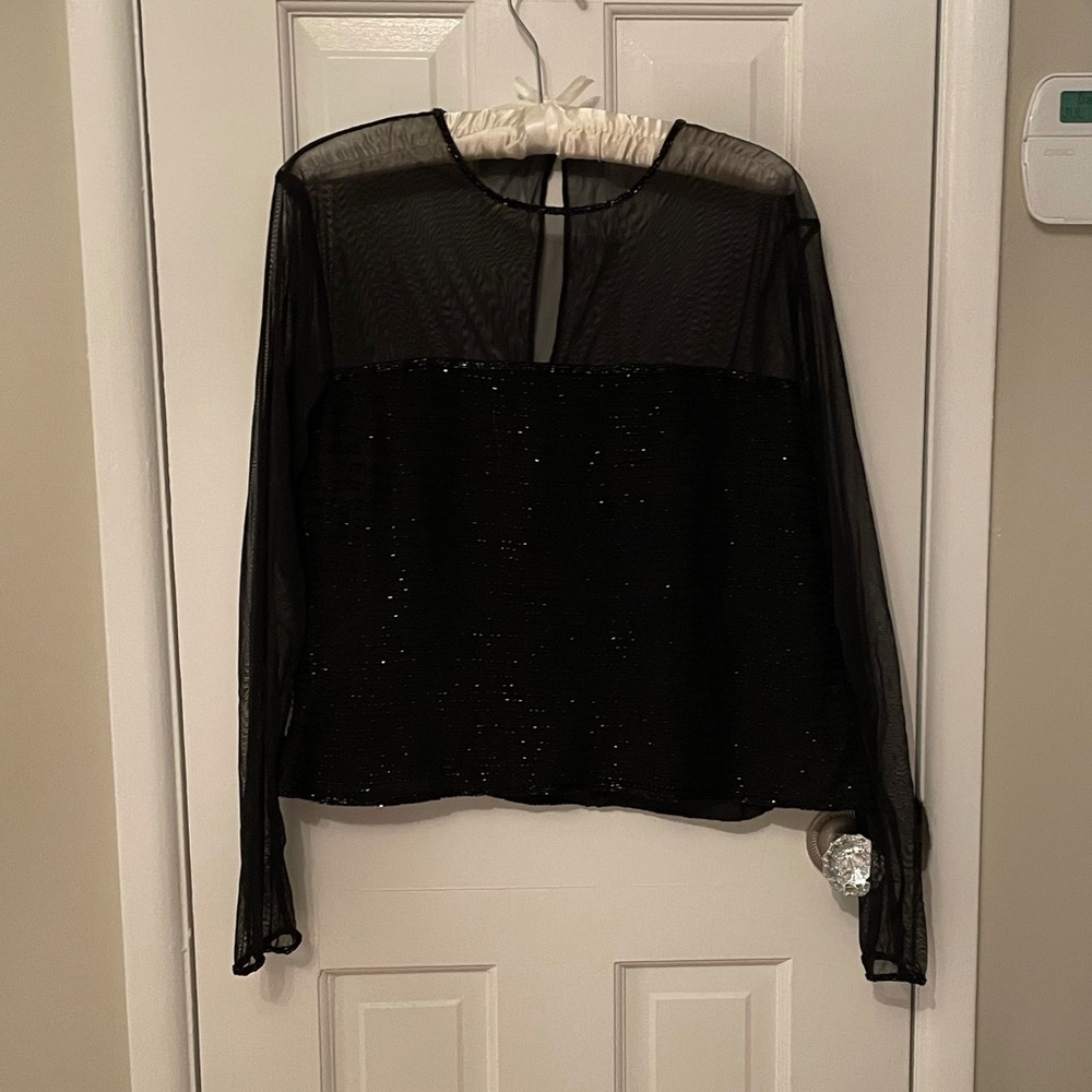 Madison Gray Beaded (Sequins) Top. size 12